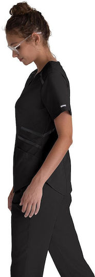 Grey's Anatomy Moto Women's Black Medical Blouse