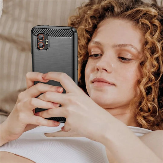 Techsuit Carbon Задна корица Силикон Черен (Galaxy XCover 7 Pro)