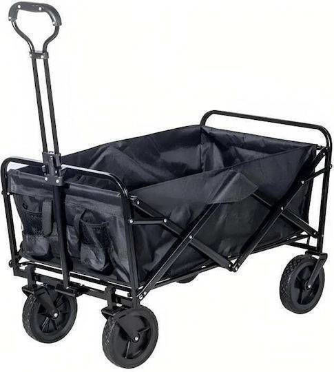 Metal Multifunctional Folding Trolley Cart Camping Extendable Handle Detachable Fabric Bag Sds-24704 Black