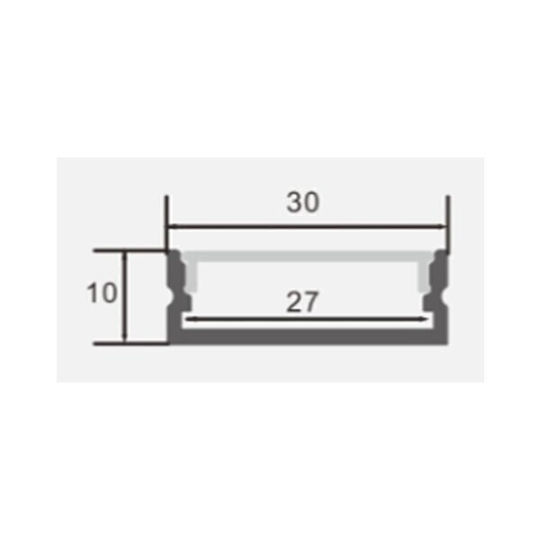 Eurospot Εξωτερικό Προφίλ Αλουμινίου Ταινίας LED 200x1.9x1.9εκ.