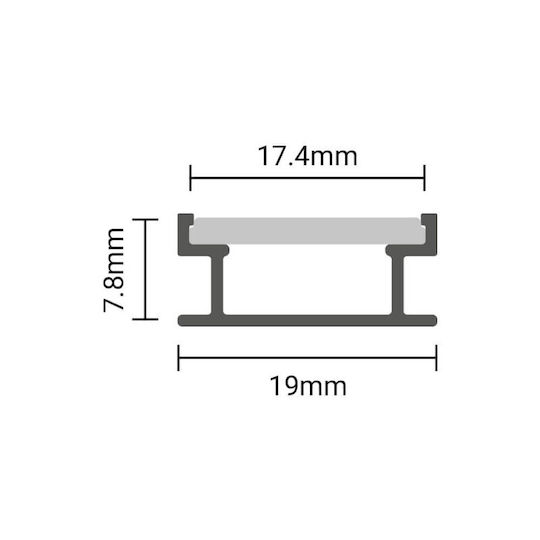 Eurospot Aluminium Bodenprofil Silber LED-Streifen L=2m Milchige Abdeckung Eu5126