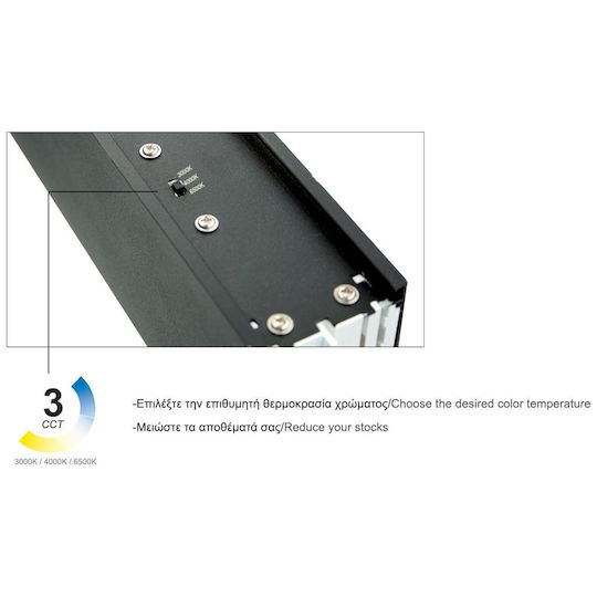 Gekas LED Kommerzielle lineare Beleuchtung Leuchte Decke 24W Kaltes Weiß B90xT7.5xH5cm
