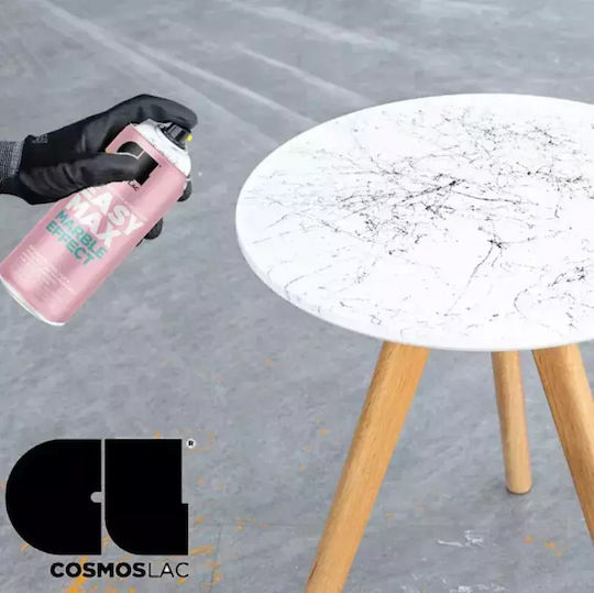 Cosmos Lac Σπρέι Αστάρι Marble Effect Ακρυλικό Υψηλής Θερμοκρασίας με Μεταλλικό Εφέ Μαύρο Μαύρο 400ml