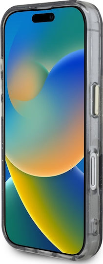 Guess Iml Glitter Umschlag Rückseite Kunststoff / Silikon Schwarz (iPhone 16)