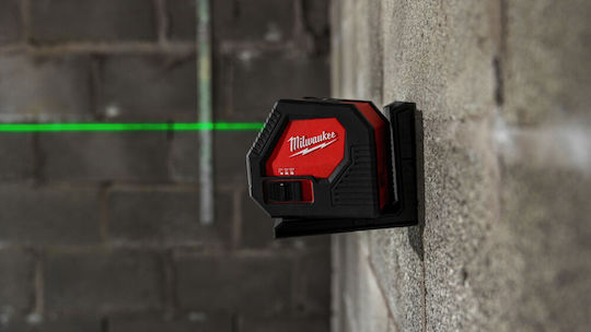 Milwaukee Γραμμικό Αλφάδι Laser Πράσινης Δέσμης με Εύρος Εργασίας 30m