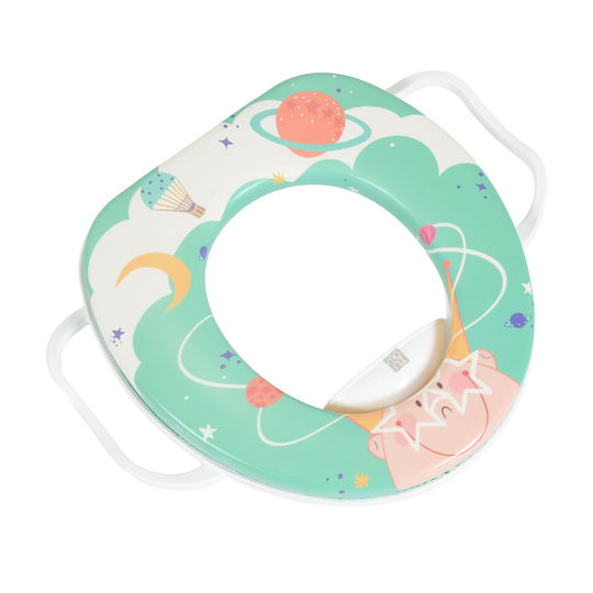 Moni Toddler Toilet Seat Wiggle with Handles and Green Cushion