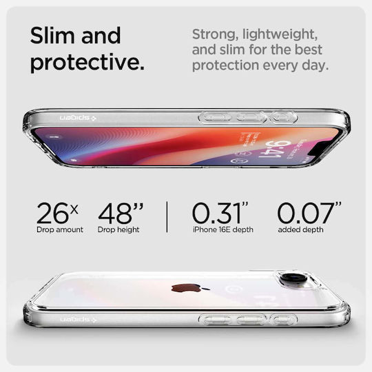 Spigen Ultra Hybrid Rückseite Umschlag Silikon / Kunststoff 1,2 mm Transparent (iPhone 17e / 16e)
