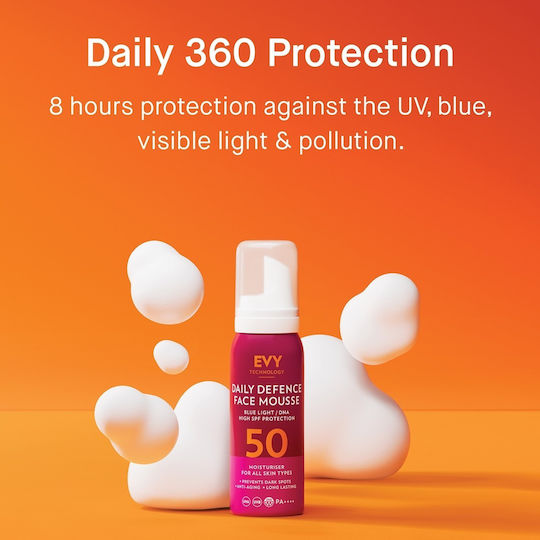 Evy Technology Daily Defence Mousse Pentru Față cu Protecție Solară SPF50 75ml