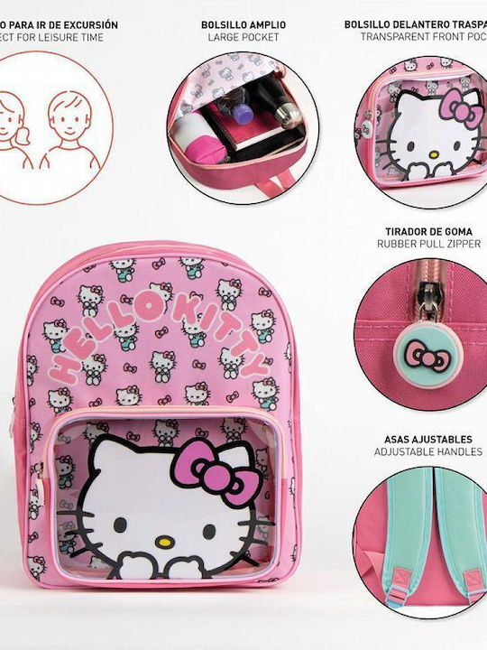 Hello Kitty Σχολική Τσάντα Πλάτης Δημοτικού Ροζ