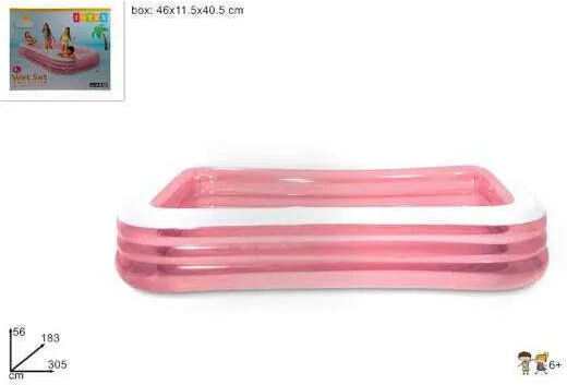 Intex Πισίνα PVC 1lt Φουσκωτή 305x183x56εκ. Ροζ