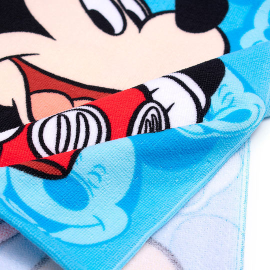 Dimcol Πόντσο Θαλάσσης Quick Dry Disney Home Mickey 89 50x100 Sky Blue 100% Microfiber