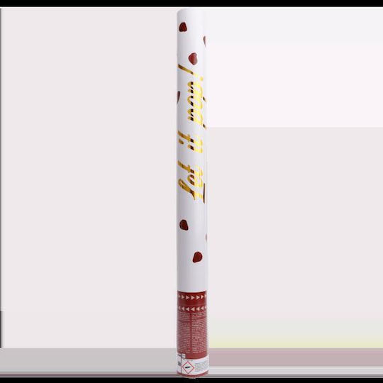 Kanone 40cm mit Rot Konfetti in Form von Rosenblüte 1Stück