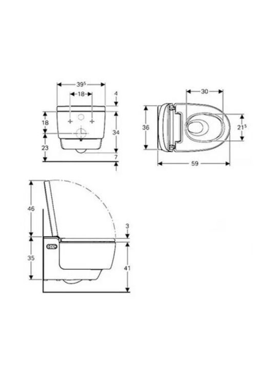Geberit Aquaclean Mera Comfort Λεκάνη Κρεμαστή με Κάλυμμα Soft Close Λευκή Geberit Aquaclean Mera Comfort Λεκάνη Κρεμαστή με Κάλυμμα Soft Close Λευκή