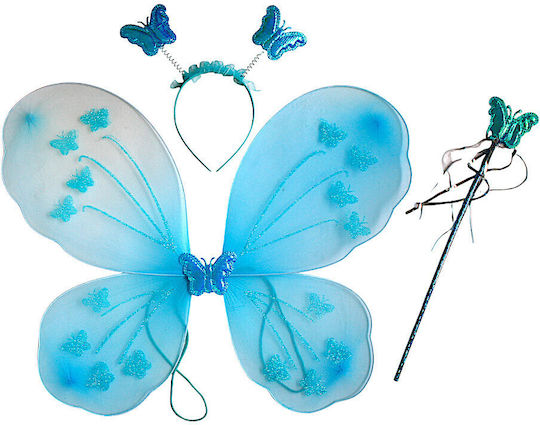 Butterfly Wings Set Headband Wand Color Choice Blue