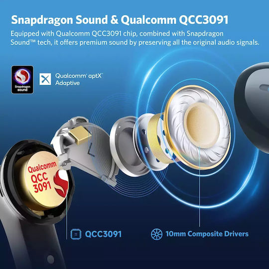 Earfun Air Pro 4 In-ear Bluetooth Handsfree Ακουστικά με Αντοχή στον Ιδρώτα και Θήκη Φόρτισης Μαύρα