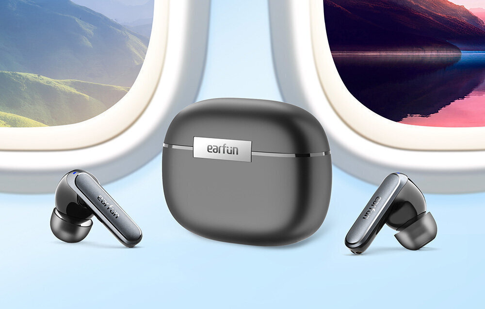 Earfun Air2 In-ear Bluetooth Handsfree Ακουστικά με Αντοχή στον Ιδρώτα και Θήκη Φόρτισης Μαύρα (TW210B)