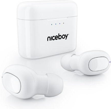 Niceboy Podsie 3 In-ear Bluetooth Handsfree Căști cu Carcasă de Încărcare Polar White