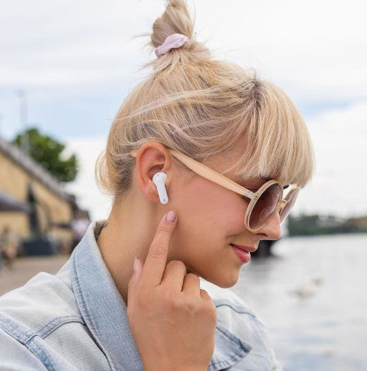 Niceboy HIVE Beans In ear Bluetooth хендсфри Слушалки с Устойчивост на Пот и Кутийка за Зареждане Бял