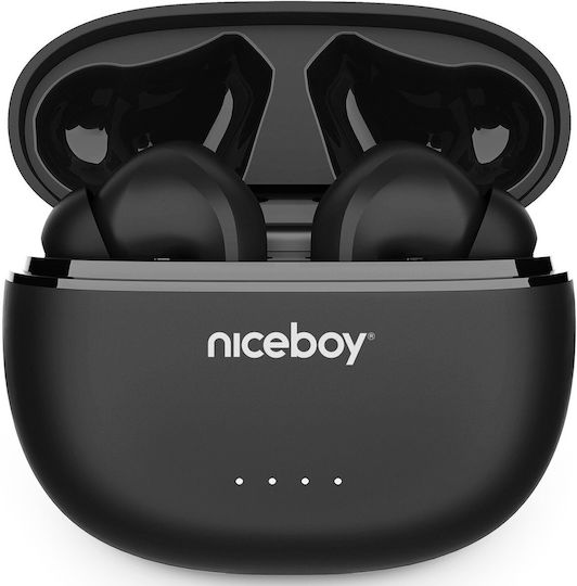 Niceboy HIVE Pins 3 ANC In-ear Bluetooth Handsfree Ακουστικά με Θήκη Φόρτισης Μαύρα