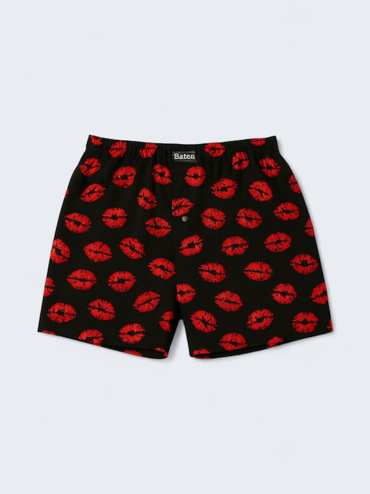 Men's Boxer Black with Patterns