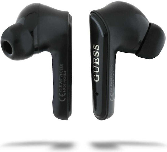 Guess Glossy Classic Logo In ear Bluetooth хендсфри Слушалки с Кутийка за Зареждане Черен