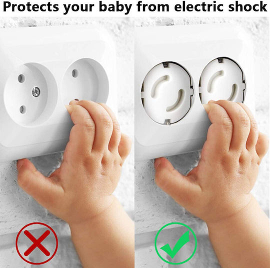 Socket Protective Cover Simple Placement made of Plastic in White Color 4pcs