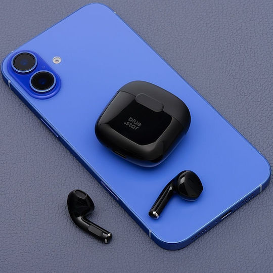 Blue Star FI7 In-ear Bluetooth Handsfree Ακουστικά με Θήκη Φόρτισης Μαύρα