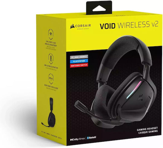 Corsair Void Wireless v2 Over Ear Gaming Headset with Bluetooth / USB Connectivity for Nintendo Switch / PC / PS4 / PS5