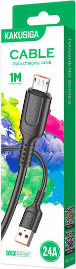Kakusiga Regular USB 2.0 to micro USB Cable Μαύρο 1m KSC-805-M-BK 1τμχ