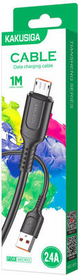 Kakusiga Regular USB 2.0 to micro USB Cable Μαύρο 1m KSC-805-M-BK 1τμχ
