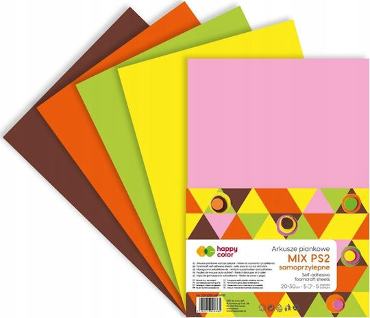 Happy Color Floral Cardboard A4 5 Sheets