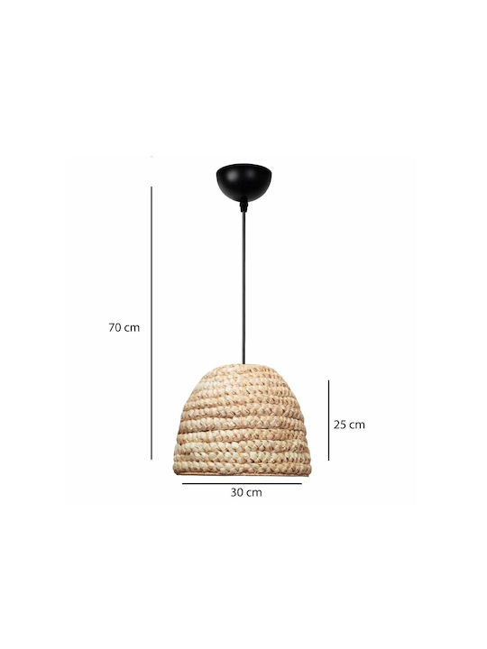 GloboStar Meka Pendant Light Beige Boho Bell with Socket E27 30x30x25cm