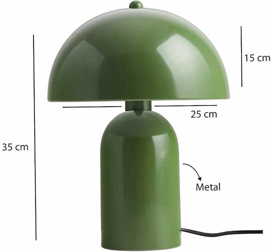 GloboStar Gasco Metal Lampă de masă pentru Soclu E27 cu Abajur Verde și Bază
