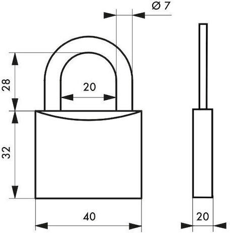 Thirard Λουκέτο Δίσκος με Κλειδί 40mm