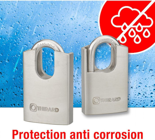 Thirard Steel Padlock Κρυμμένου Λαιμού with Key 60mm 1pcs