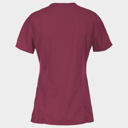 Cherokee WWWE610 Women's Burgundy Medical Blouse