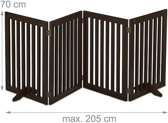 Relaxdays Pliabil Ușă de siguranță din Lemn în Culoare Maro 205x70cm 1buc