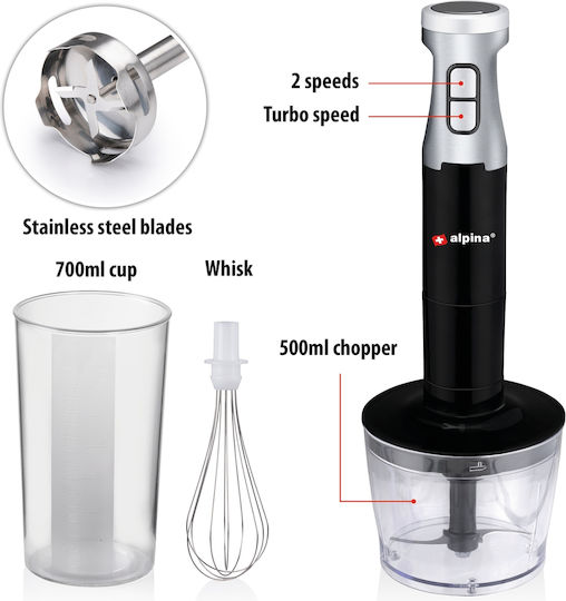 Alpina Appliances Hand Blender With Inox Rod 1000W