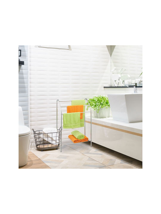 Relaxdays Raft de haine de Baie Simplu ​25.5x25.5cm Inox Gri