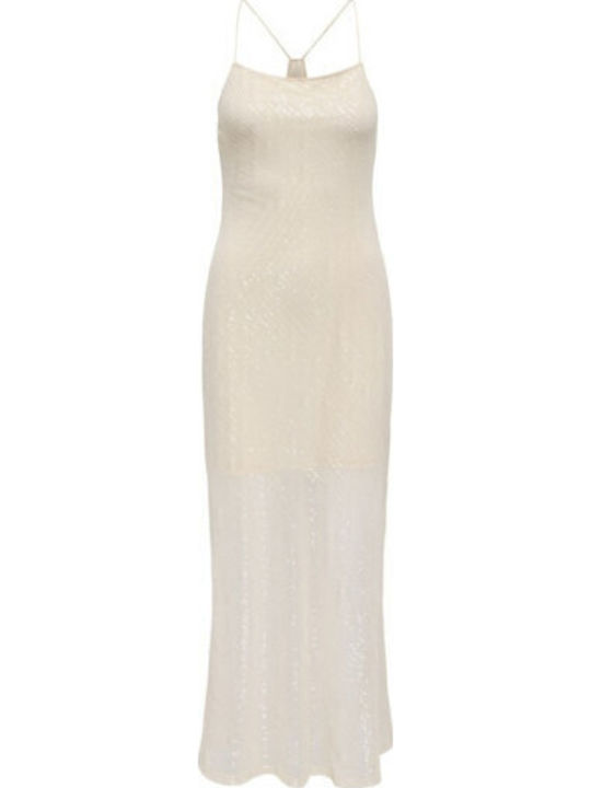 Καλοκαιρινό Maxi Βραδινό Φόρεμα Off White