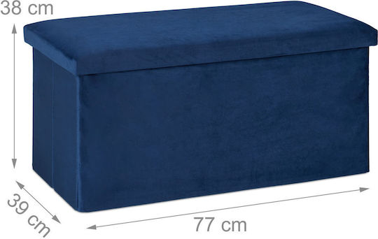 Bar Stool Upholstered with Velvet Blue 39x38x77cm