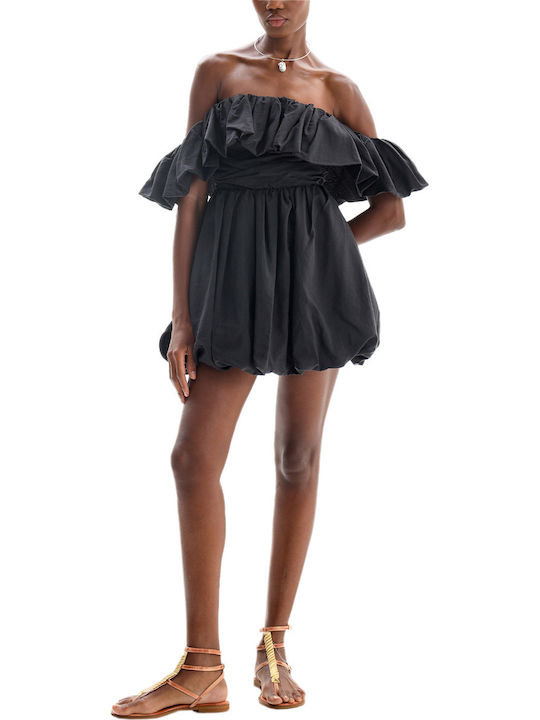 Rochie Mini de Seară cu Dantelă Neagră