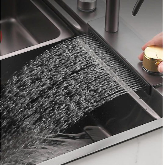 Drop-In Мивка Inox Ш75xД46см Сив