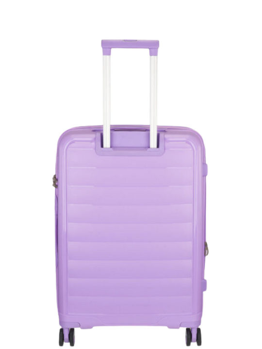 RCM Μεγάλη Βαλίτσα Ταξιδίου Σκληρή Purple με 4 Ρόδες Ύψους 75εκ.