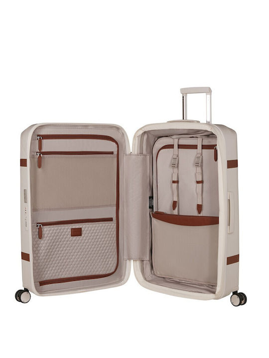 Samsonite Image Μεγάλη Βαλίτσα Ταξιδίου Εκρού με 4 Ρόδες Ύψους 75εκ.