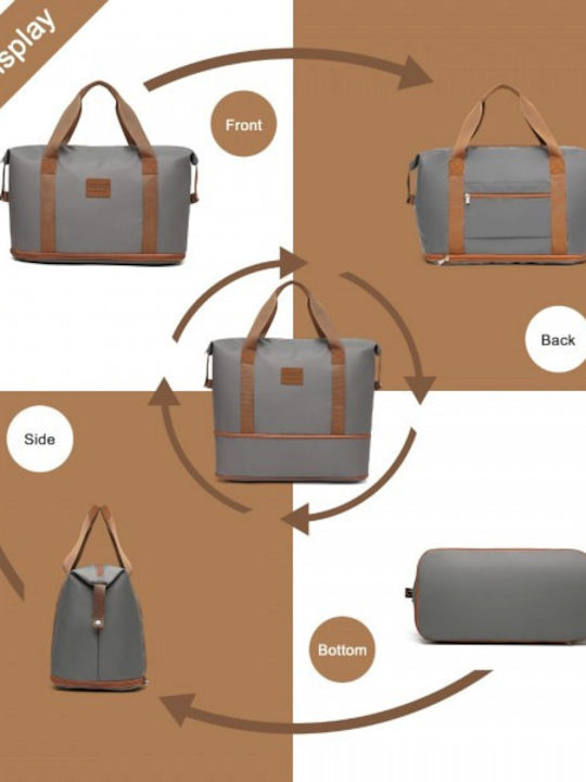 Miss Lulu Куфари Grey And Brown с 4 колела Комплект 6бр