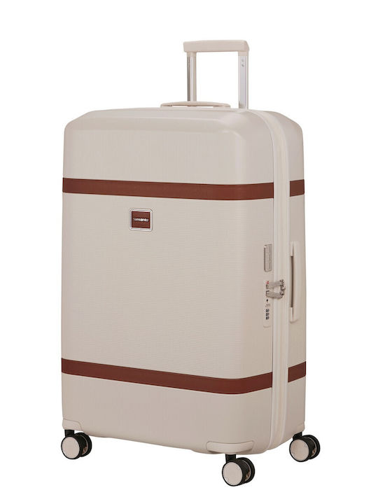 Samsonite Image Μεγάλη Βαλίτσα Ταξιδίου Εκρού με 4 Ρόδες Ύψους 75εκ.