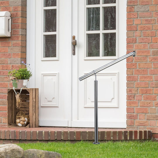 Edelstahl-Balustrade Relaxdays Silber H 90 cm B 80 cm