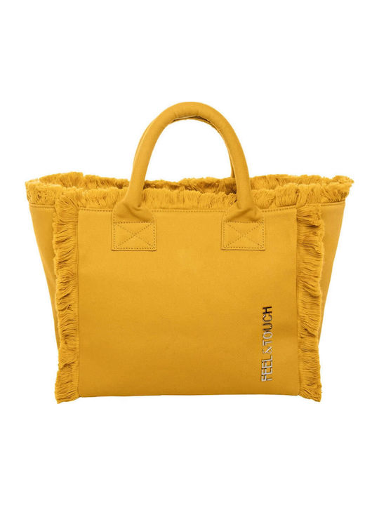 Feel & Touch Caribbean Fabric Beach Bag Yellow