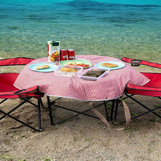 Femmit Large Picnic Bag with Zipper and Built-In Tablecloth